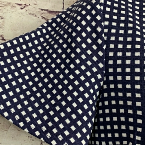 Navy/white belted wide leg jumpsuit - Picture 4 of 5